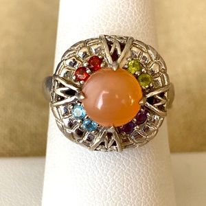 Honora Pink Stone Art Deco Halo Ring